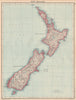 NEW ZEALAND. showing counties. BARTHOLOMEW 1924 old antique map plan chart