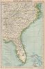 SOUTHEASTERN USA. Florida Georgia North & South Carolina. BARTHOLOMEW 1924 map