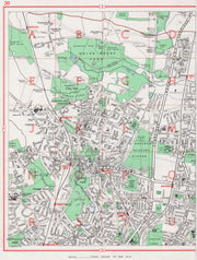 ENFIELD. Bush Hill Park Forty Hill Bull's Cross Grange Park 1964 old map