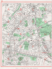 FINCHLEY. East Finchley Hampstead Garden Suburb Church End 1964 old map