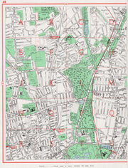 WALTHAMSTOW. Highams Park South Woodford Grn Snaresbrook Hale End 1964 old map