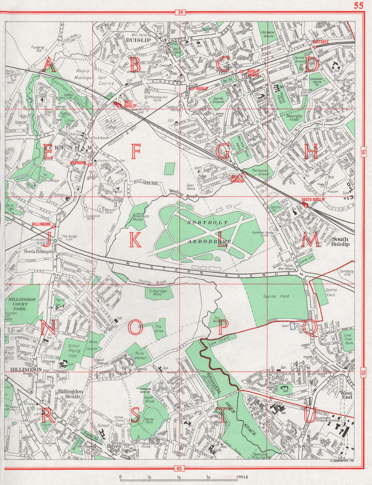 HILLINGDON. Ruislip Hayes End Ickenham South Ruislip Northolt Aerodrome ...