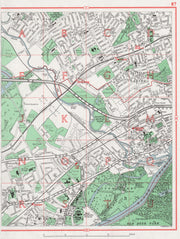 SOUTH EALING. Brentford Isleworth Syon Pk Hanwell Osterley Spring Grove 1964 map