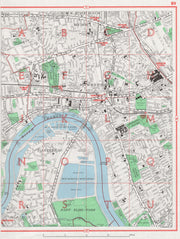 HAMMERSMITH. Barnes Shepherd's Bush Fulham Castelnau Olympia 1964 old map