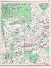 WIMBLEDON. Common Cottenham Park West Barnes Copse Hill Raynes Park 1964 map