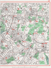 BECKENHAM. Sydenham Penge Anerley South Norwood 1964 old vintage map chart