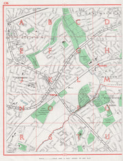 SURBITON. New Malden Tolworth Malden Worcester Park 1964 old vintage map chart