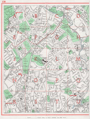 SUTTON. St Helier Rosehill The Wrythe Carshalton Morden 1964 old vintage map