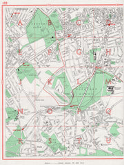SUTTON. Stoneleigh Cheam Ewell Nork Banstead Epsom Downs. Surrey 1964 old map
