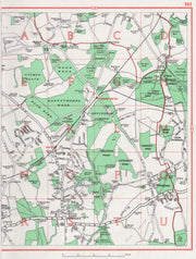 EAST HORSLEY. West Horsley Effingham Little Bookham. Pre-M25. Surrey 1964 map