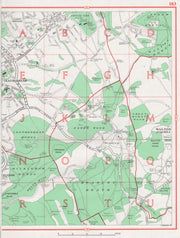 LEATHERHEAD.Lower Ashtead Headley Mickleham Langley Vale.Pre-M25.Surrey 1964 map