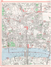 LONDON.Farringdon Holborn Blackfriars St.Pauls Mansion House Smithfield 1964 map