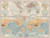 WORLD. Ocean drainage-watersheds. Relief. BARTHOLOMEW 1890 old antique map