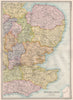 EASTERN ENGLAND. E Anglia Home Counties E Midlands London. BARTHOLOMEW 1890 map