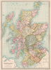 SCOTLAND. counties. BARTHOLOMEW 1890 old antique vintage map plan chart