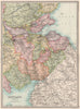 SCOTLAND SOUTH & CENTRAL. Scottish Borders. BARTHOLOMEW 1890 old antique map