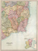 IRELAND SOUTH EAST. Waterford Wexford Kilkenny Dublin Wicklow 1890 old map