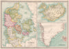 DENMARK & DEPENDENCIES. with Schleswig-Holstein; Iceland; Greenland 1890 map