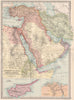 MIDDLE EAST. Turkey Asia Persia (Iran) Arabia Egypt Cyprus. Suez Canal 1890 map