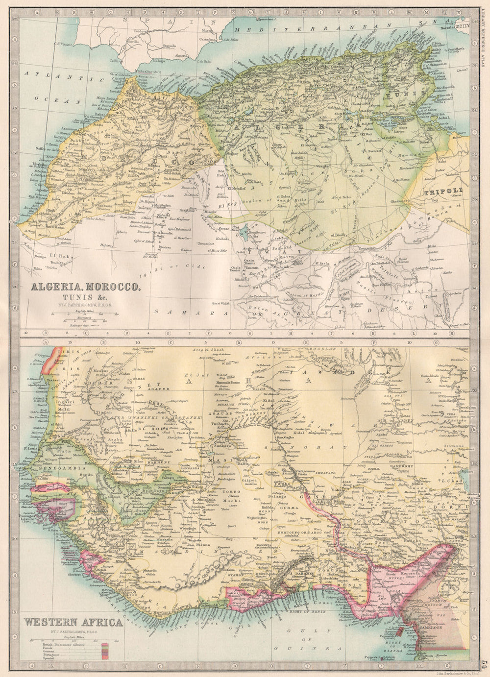 NORTH & WEST AFRICA. Gold Coast (Ghana) Slave Coast. Tribal names 1890 map