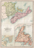 CANADA MARITIME PROVINCES. New Brunswick NS PE Newfoundland. St. John 1890 map