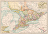 ONTARIO. showing counties. BARTHOLOMEW 1890 old antique vintage map plan chart