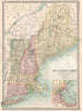 NEW ENGLAND AND LONG ISLAND. Inset, map of Boston harbour. BARTHOLOMEW 1890