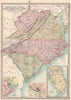 SOUTHEASTERN USA. VA WV North/South Carolina FL. Richmond Charleston 1890 map