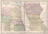 MIDWESTERN USA. Kansas Nebraska Colorado Dakota WY MT Iowa Missouri 1890 map