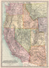 USA PACIFIC STATES.California Nevada Oregon Washington Idaho UT Arizona 1890 map