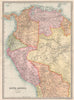 SOUTH AMERICA NORTH WEST. Colombia Venbezuela Ecuador Peru Bolivia 1890 map