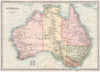 AUSTRALIA. showing explorers' routes. BARTHOLOMEW 1890 old antique map chart