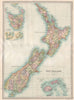 NEW ZEALAND. inset Tasmania & Fiji Islands. BARTHOLOMEW 1890 old antique map