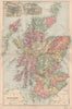 SCOTLAND. inset Glasgow & Edinburgh. BACON 1896 old antique map plan chart