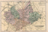 LEICESTERSHIRE AND RUTLANDSHIRE. Parliamentary divisions & parks. BACON 1896 map