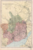 MONMOUTHSHIRE AND THE RIVER WYE.Constituencies,boroughs & parks.BACON 1896 map