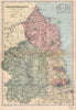 NORTHUMBERLAND.Showing Parliamentary divisions,boroughs & parks.BACON 1896 map