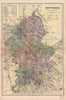STAFFORDSHIRE. Showing Parliamentary divisions, boroughs & parks. BACON 1896 map