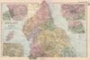 NORTHERN ENGLAND. inset Liverpool Leeds Manchester Newcastle. BACON 1896 map