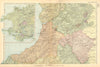 CENTRAL WALES. Cardigan/Montgomery/Radnor/Pembrokeshire. BACON 1896 old map