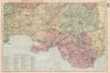 SOUTH WALES VALLEYS/BRECON BEACONS.Glamorgan Brecknock Carmarthen.BACON 1896 map