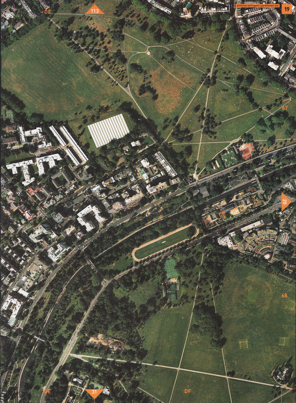 PRIMROSE HILL NW8 NW1 NW3. Regent's Park London Zoo St John's Wood 2000 map