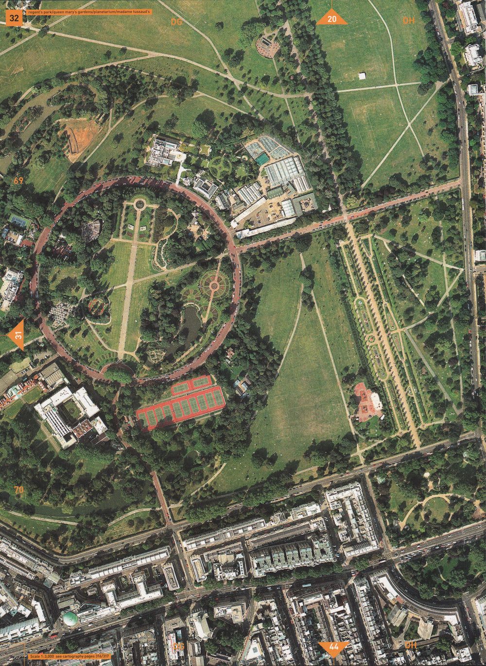 REGENT'S PARK NW1 W1. Queen Mary's Gardens Madame Tussaud's Park Square 2000 map