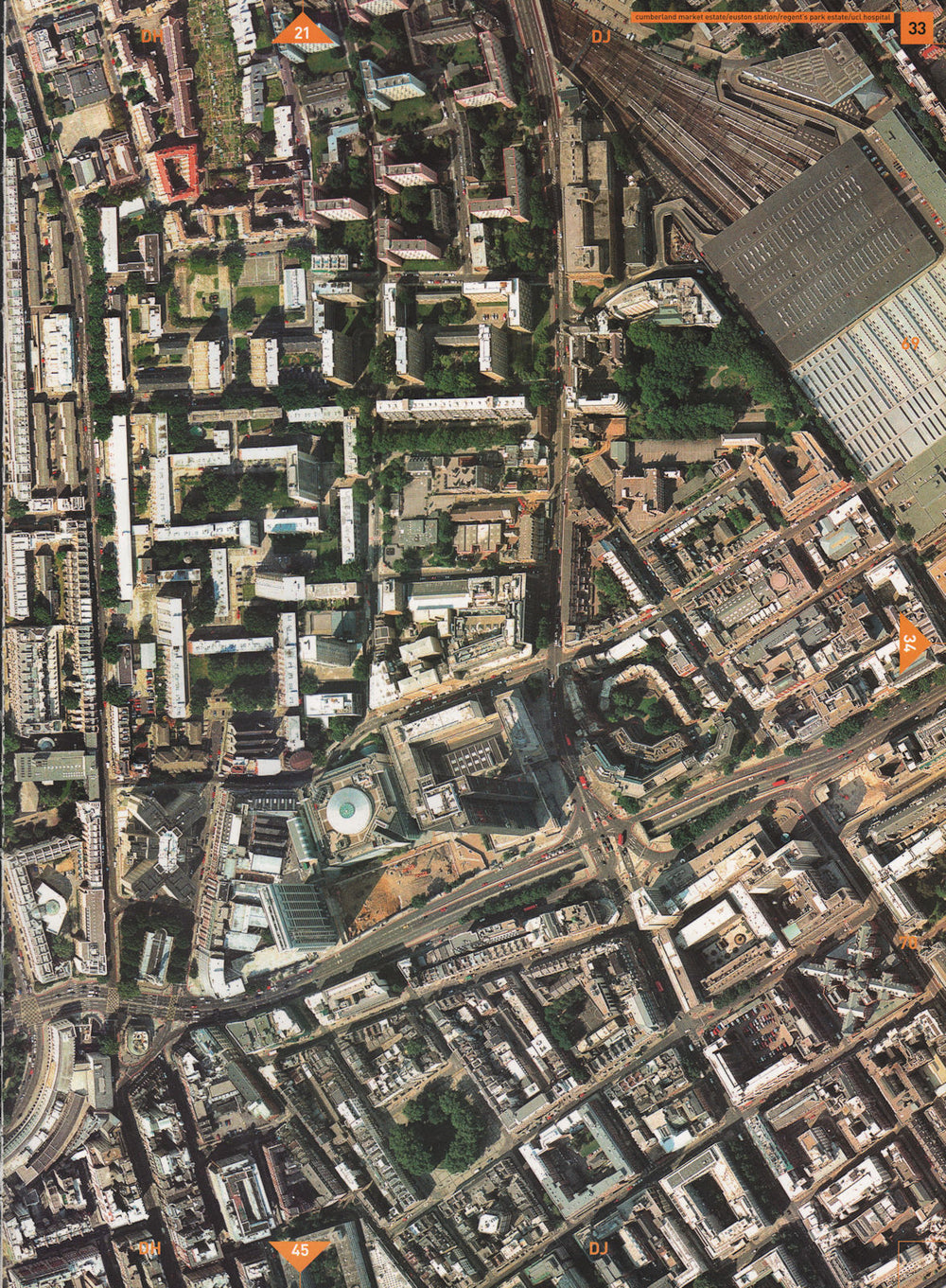 EUSTON SQUARE NW1 W1 WC1.Euston Station UCL UCH Fitzrovia Warren Street 2000 map