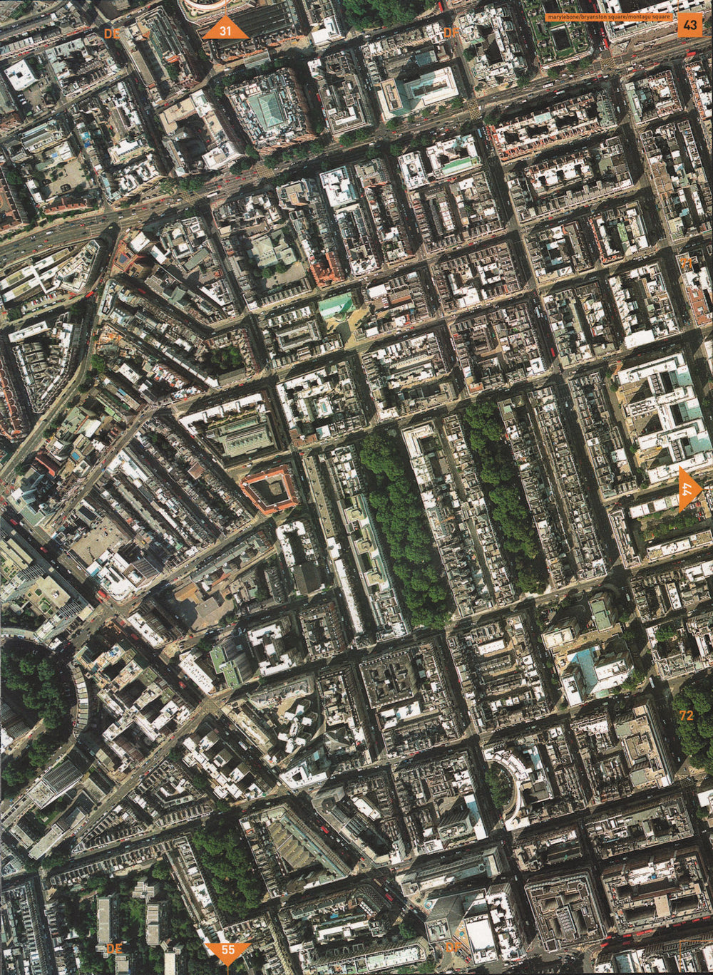 MARYLEBONE W1 W2 NW1. Edgware Rd Marylebone Rd Bryanston Sq Montagu Sq 2000 map