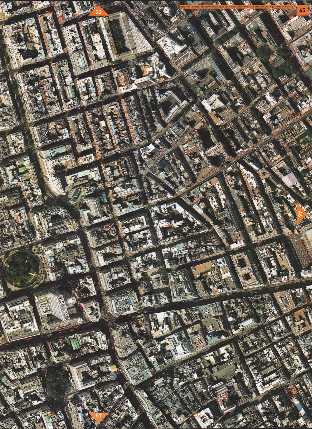 OXFORD CIRCUS W1.BT Tower Broadcasting House Cavendish Square Regent St 2000 map