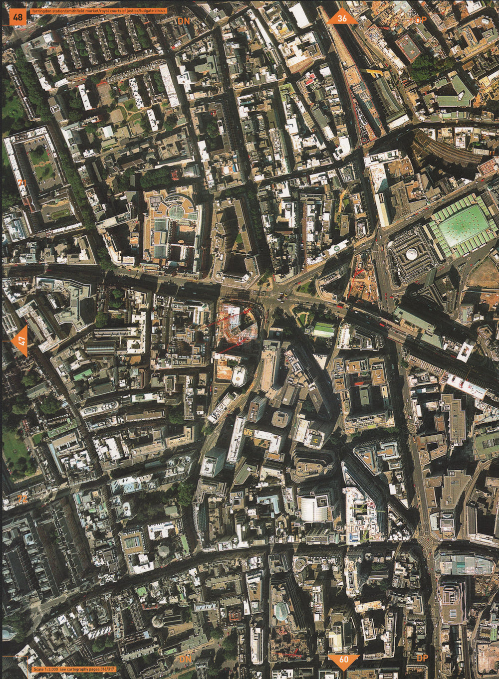 FARRINGDON EC4 EC1. Smithfield Market Ludgate Circus Chancery Lane 2000 map