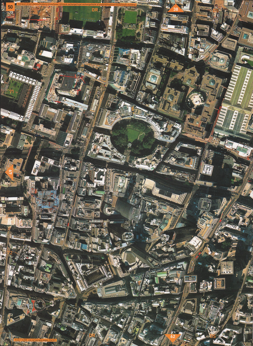 CITY EC2 EC3. Liverpool St Finsbury Circus Lloyd's Broadgate Moorgate 2000 map