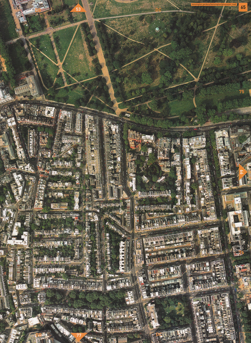 SOUTH KENSINGTON W8 SW7.Kensington Gardens Gloucester Road Queen's Gate 2000 map
