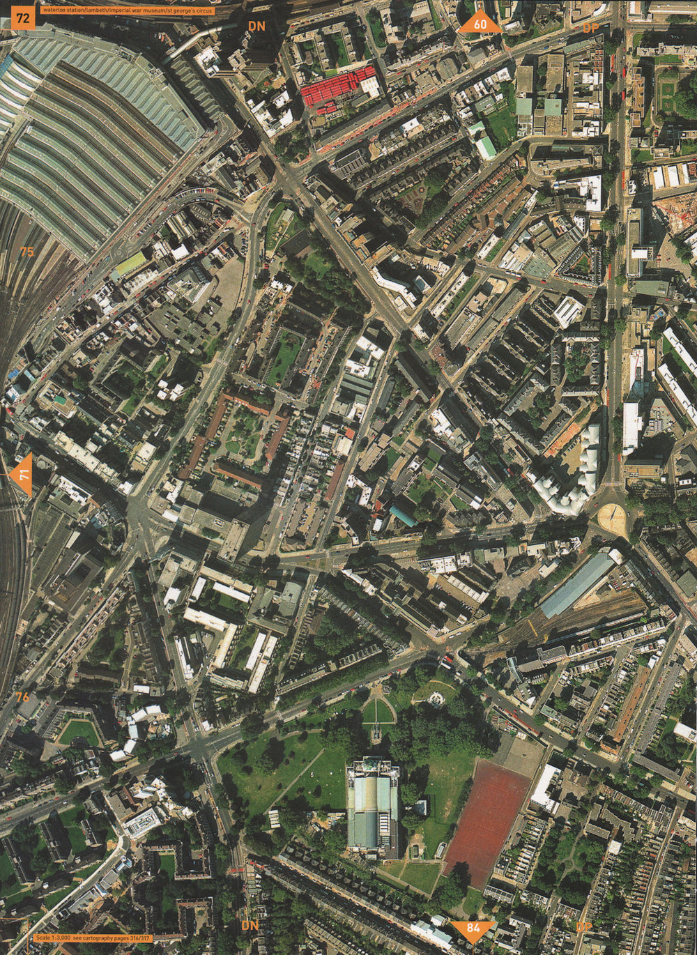 SOUTHWARK SE1. Waterloo Station Lambeth North Imperial War Museum 2000 old map